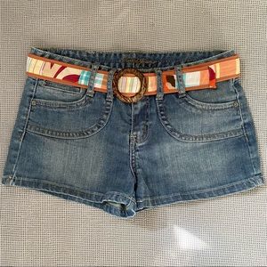Mudd Jeans denim shorts with belt. Size 7.